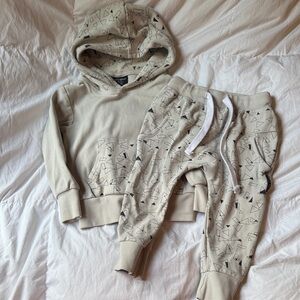 Little Bipsy Tan Geometric Hoodie and Joggers Set